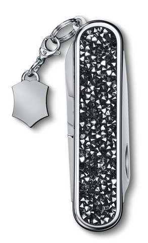 Нож-брелок Victorinox Classic Brilliant Crystal, 58 мм, 5 функций, черный/серебристый 0.6221.35 от прозводителя Victorinox