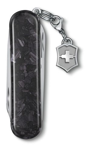 Нож-брелок Victorinox Classic Brilliant Carbon, 58 мм, 5 функций, черный/серебристый 0.6221.90 от прозводителя Victorinox