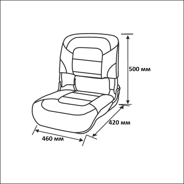 Сиденье пластмассовое складное с подложкой All Weather High Back Seat, бело-чёрное 75140WC от прозводителя Newstarmarine